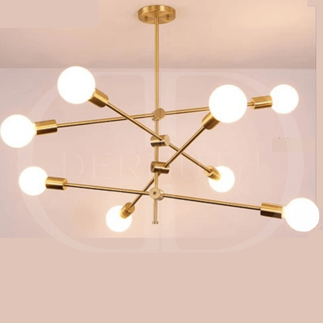 Lustre Moderno Dourado Luxuoso