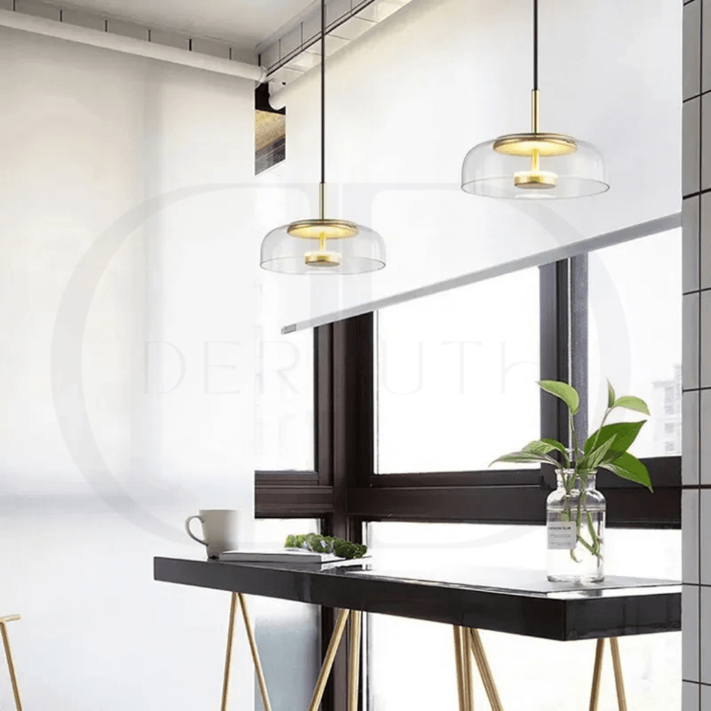 Luminária Pendente  em LED com Cúpula de Vidro
