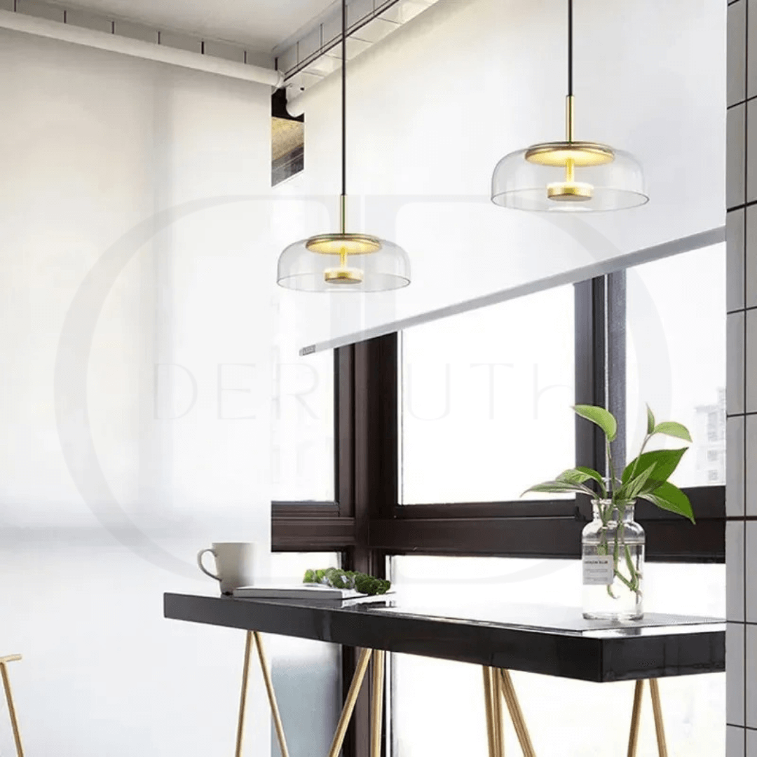 Luminária Pendente  em LED com Cúpula de Vidro