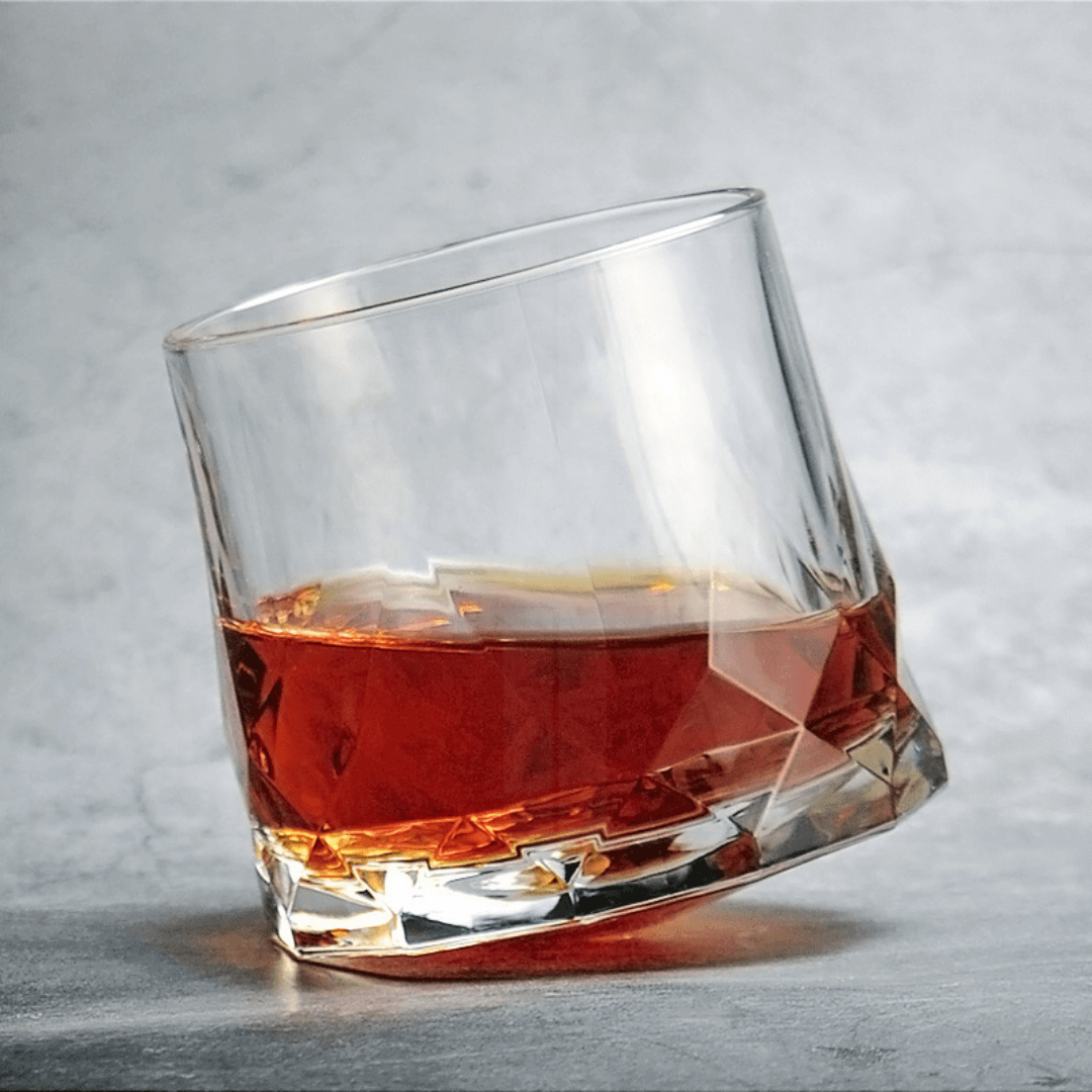 Copos Giratórios de Vidro para Whisky – Design Clássico com Efeito Spinning