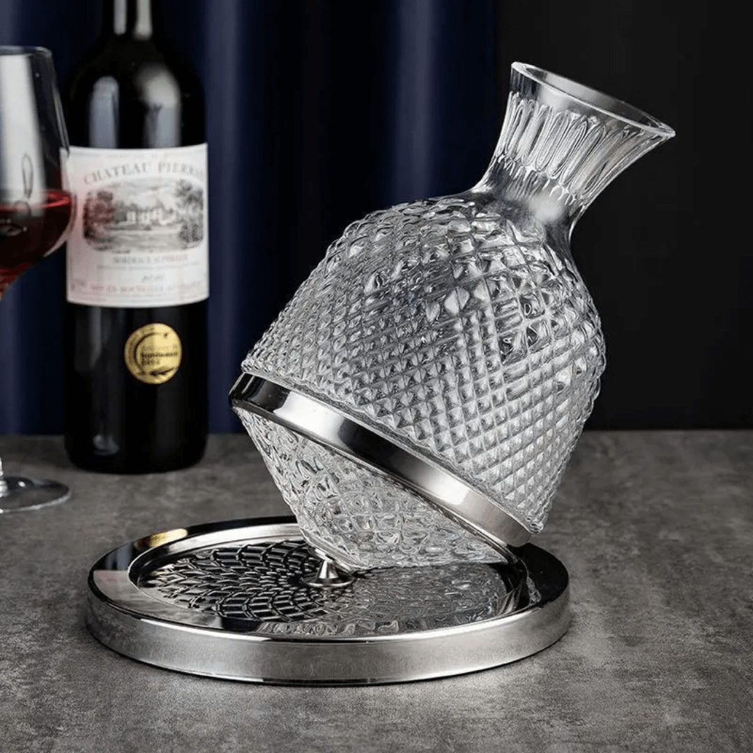 Decantador de Vinho Rotativo 360° em Cristal - Design Elegante