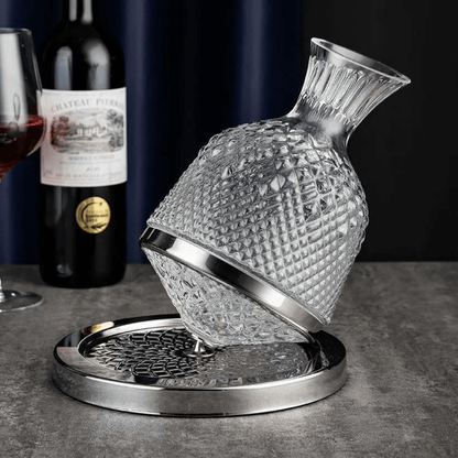 Decantador de Vinho Rotativo 360° em Cristal - Design Elegante