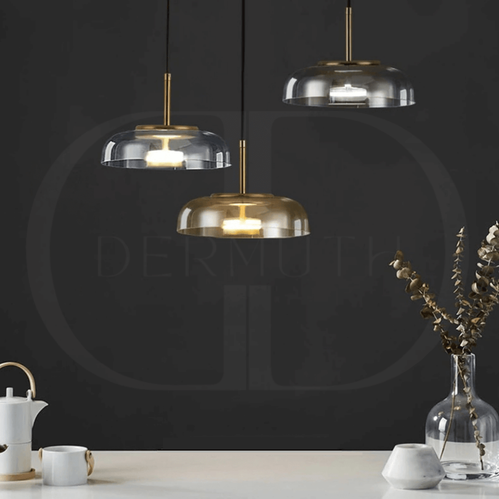 Luminária Pendente  em LED com Cúpula de Vidro
