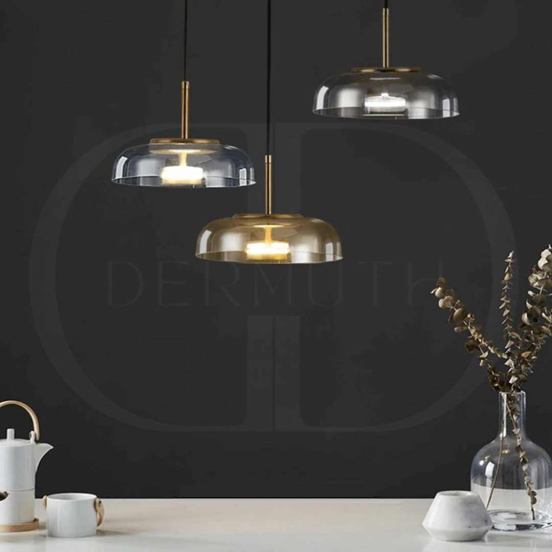 Luminária Pendente  em LED com Cúpula de Vidro