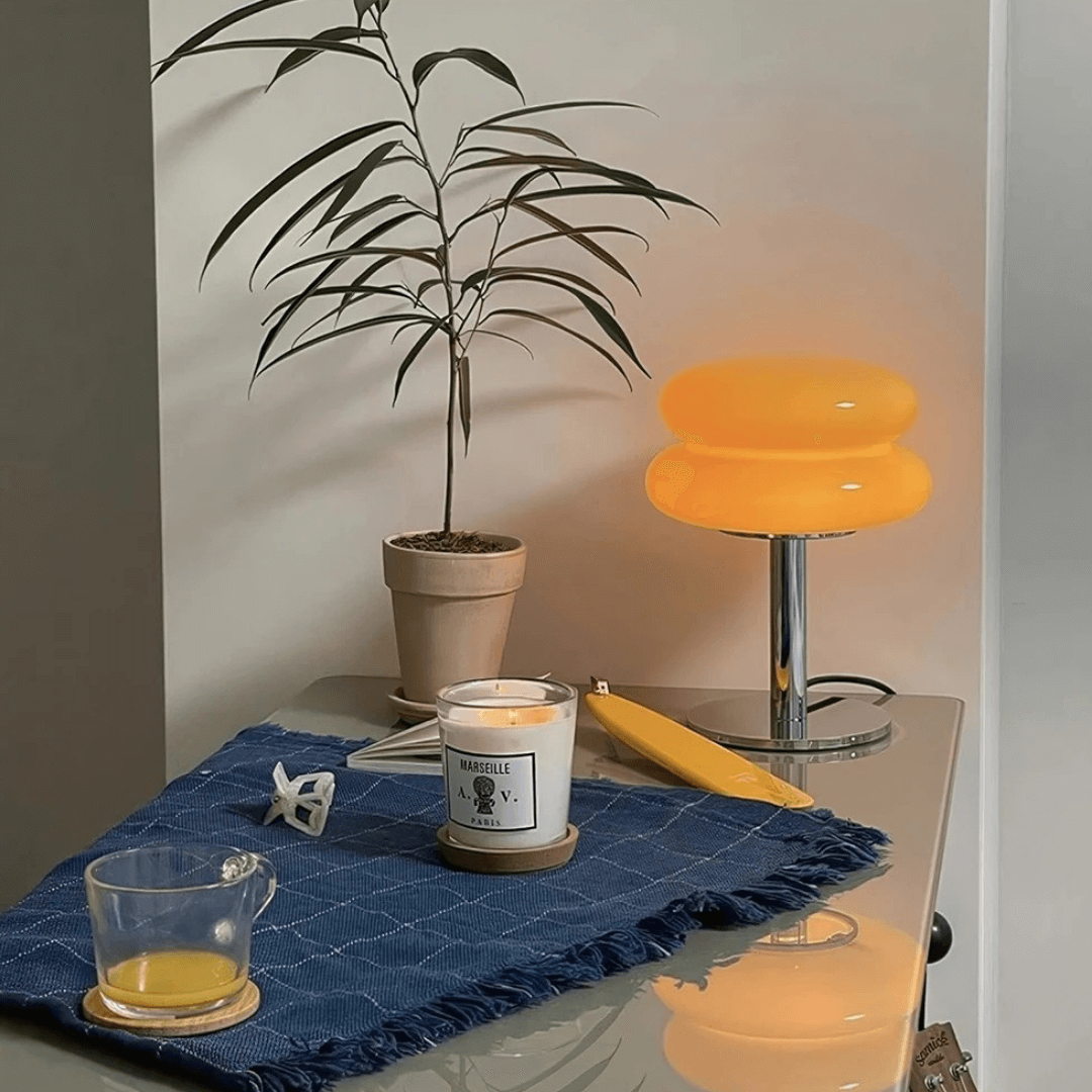 Luminária de Mesa Macaron em Vidro