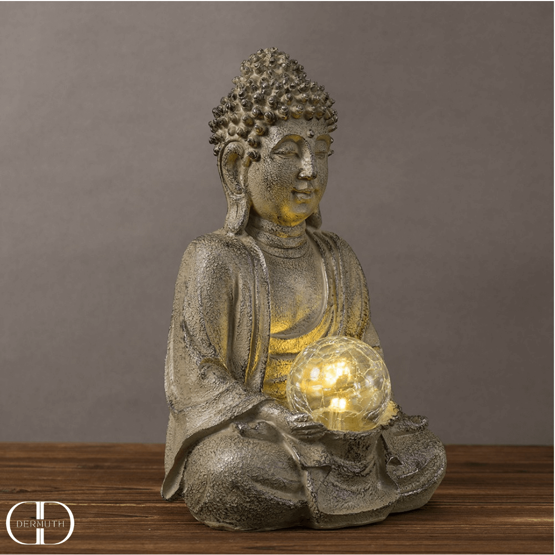 Escultura de Buda com Luz LED