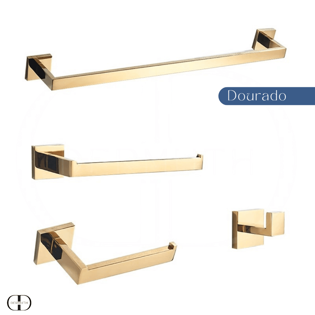 Kit de Acessórios para Banheiro em Aço Inox