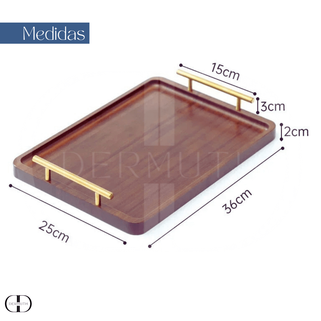 Bandeja Retangular em Bambu e Ébano