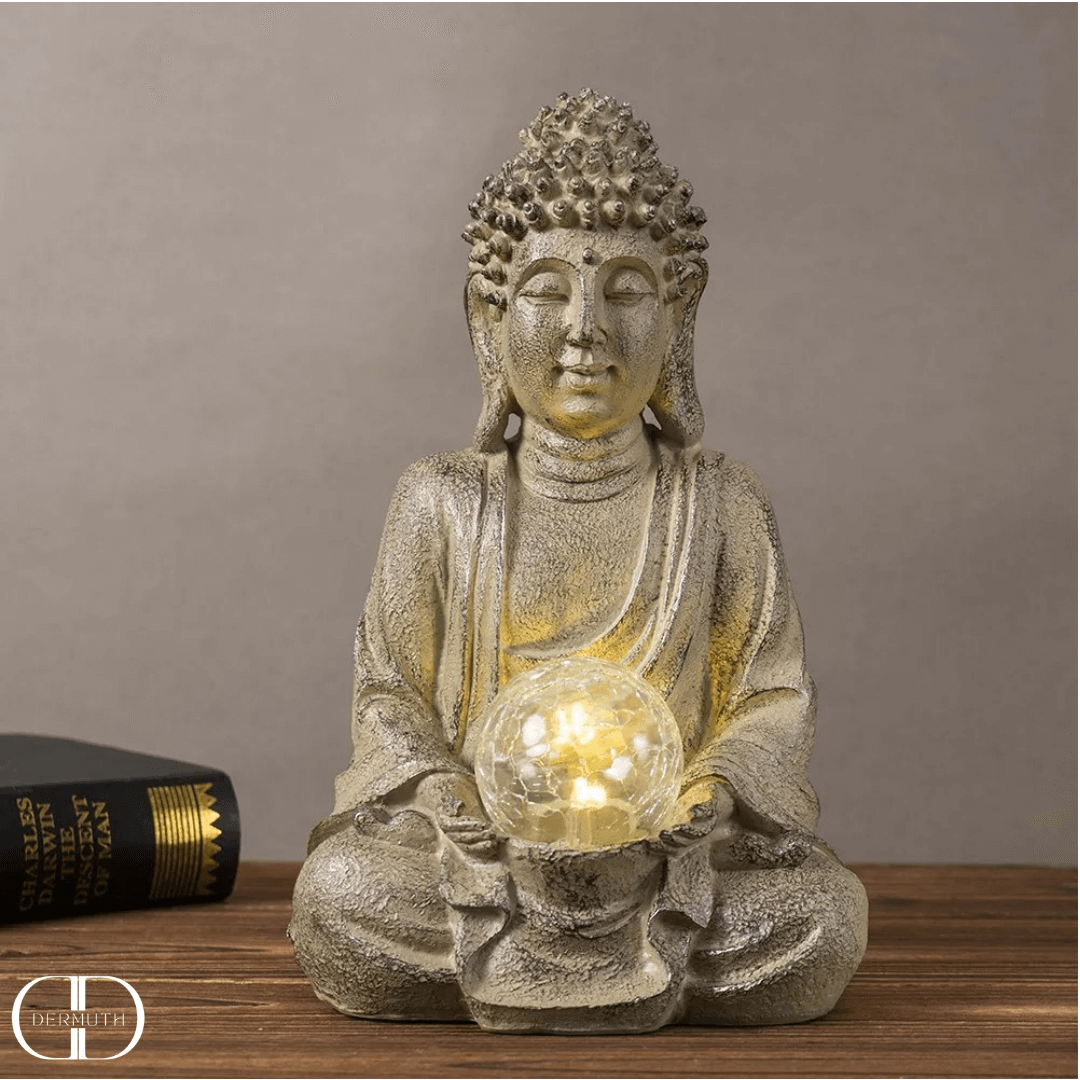 Escultura de Buda com Luz LED