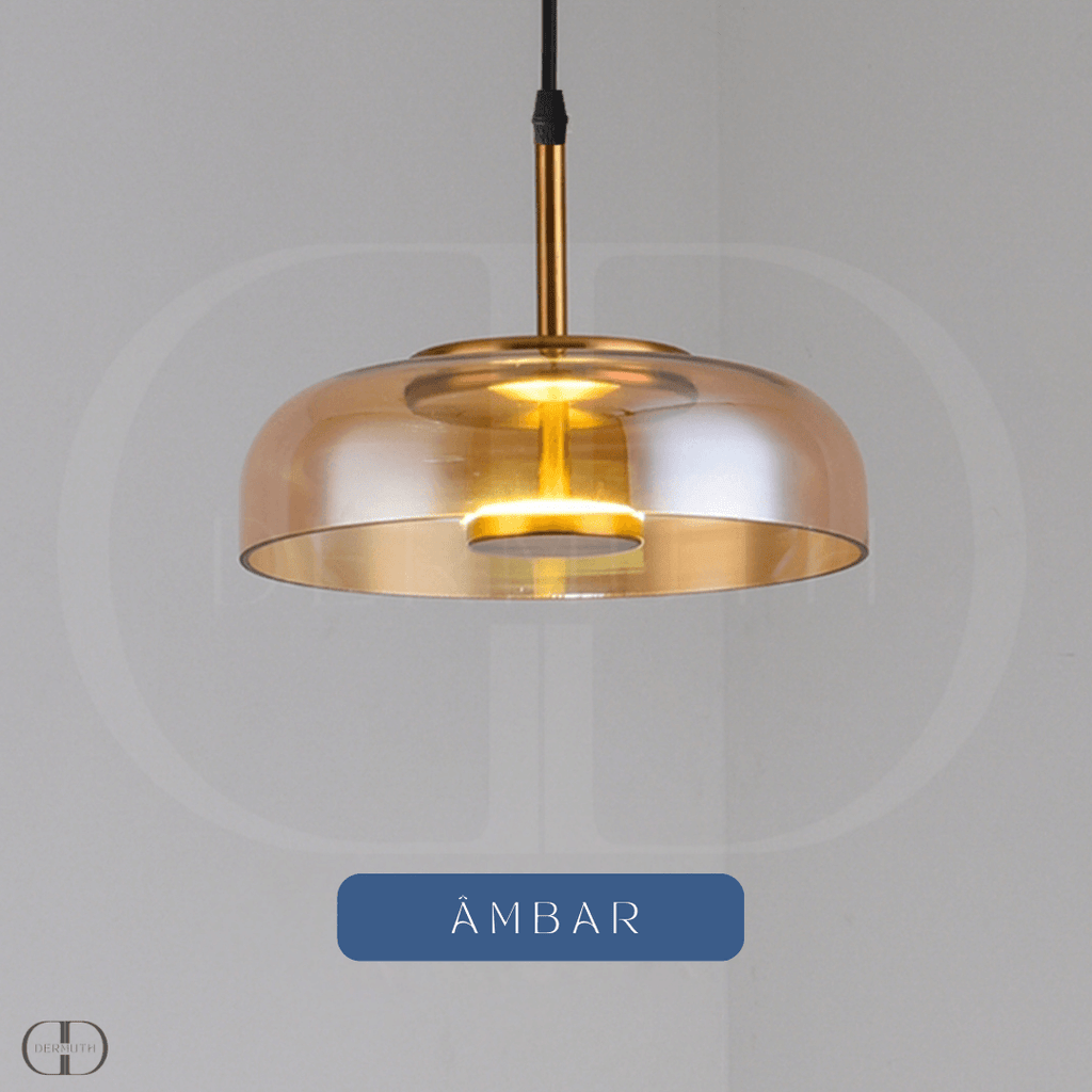 Luminária Pendente  em LED com Cúpula de Vidro