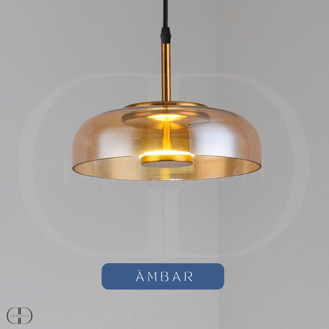 Luminária Pendente  em LED com Cúpula de Vidro