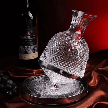 Decantador de Vinho Rotativo 360° em Cristal - Design Elegante