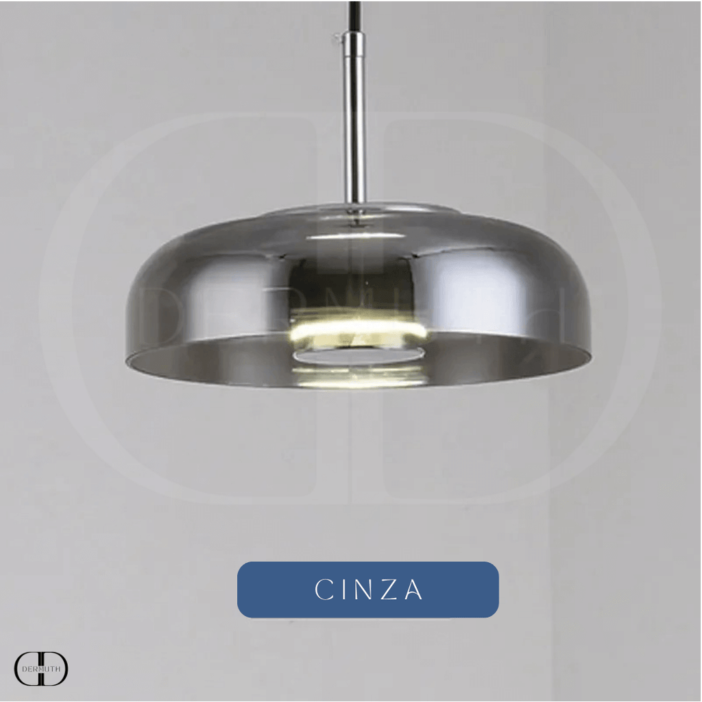 Luminária Pendente  em LED com Cúpula de Vidro