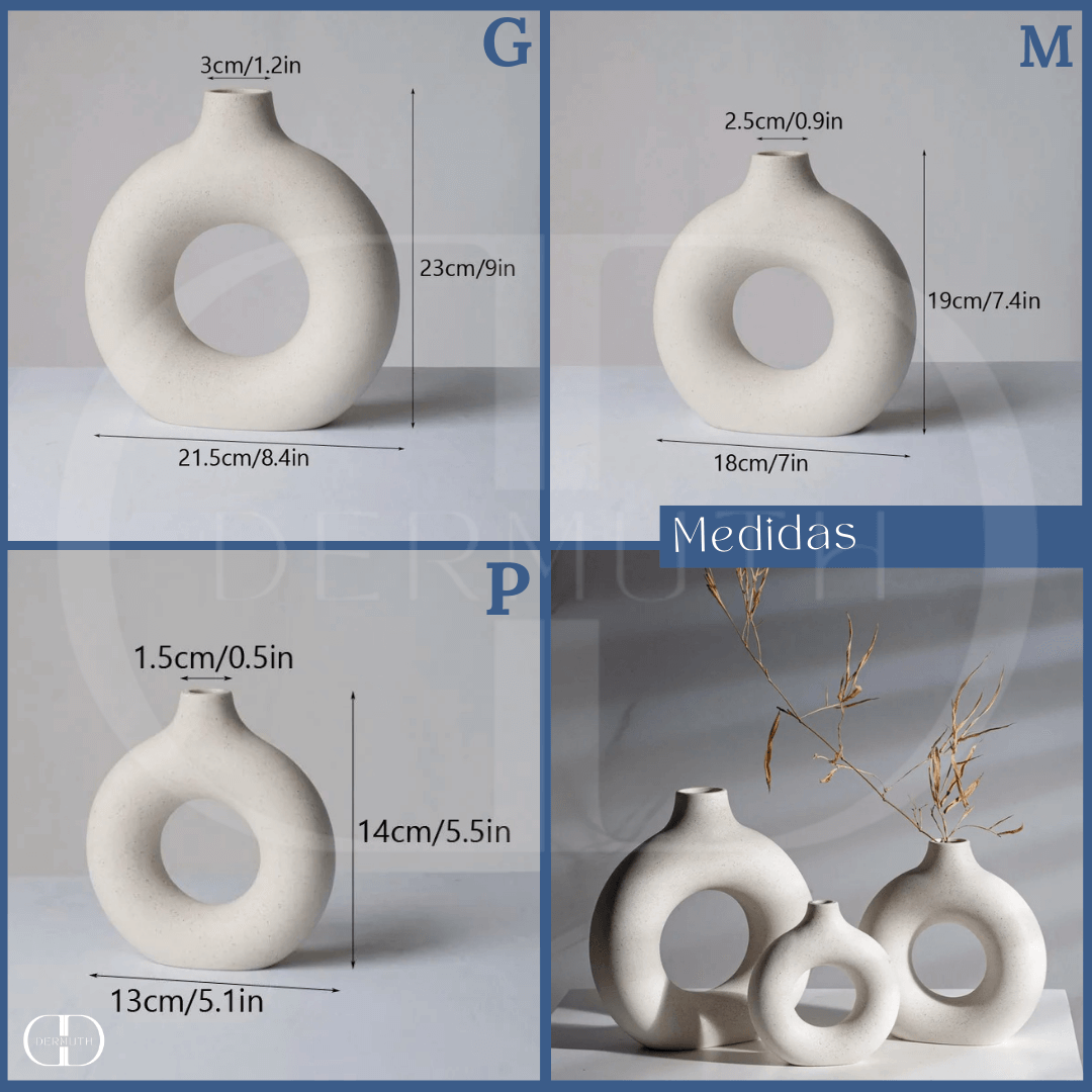 Vaso Decorativo de Cerâmica Circular Eva