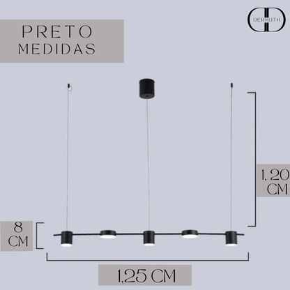 Lustre Moderno Copos em LED para Sala