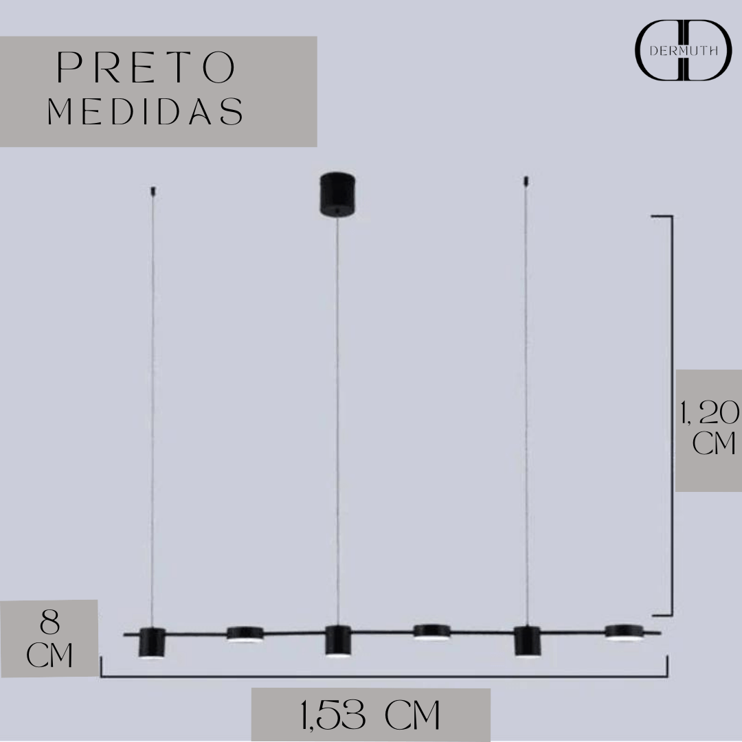 Lustre Moderno Copos em LED para Sala