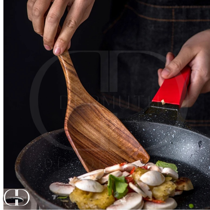 Conjunto de Utensílios de Cozinha em Madeira Natural