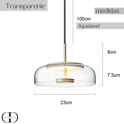 Luminária Pendente LED com Cúpula de Vidro