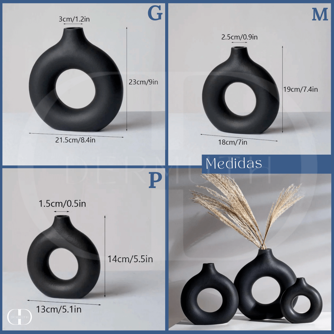 Vaso Decorativo de Cerâmica Circular Eva