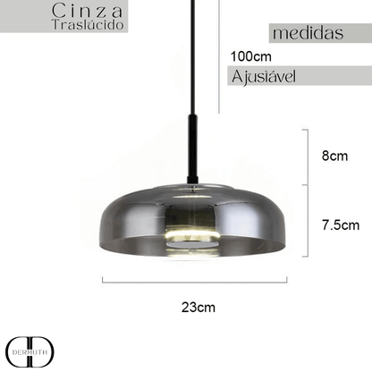 Luminária Pendente LED com Cúpula de Vidro