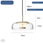 Luminária Pendente  em LED com Cúpula de Vidro