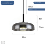 Luminária Pendente  em LED com Cúpula de Vidro