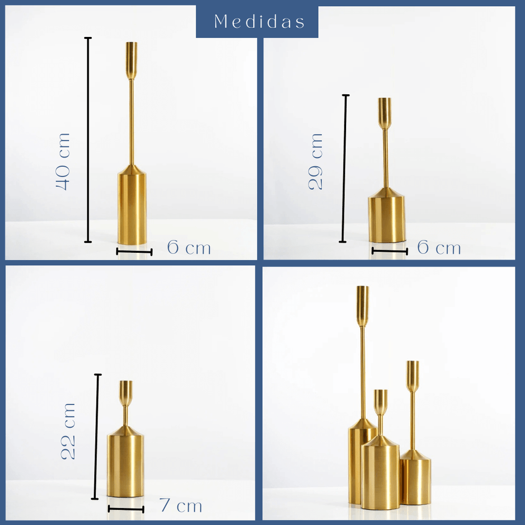 Castiçal de Metal Dourado – Roma
