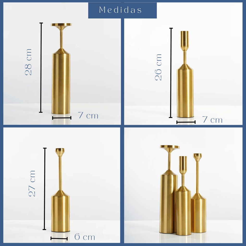 Castiçal de Metal Dourado – Roma