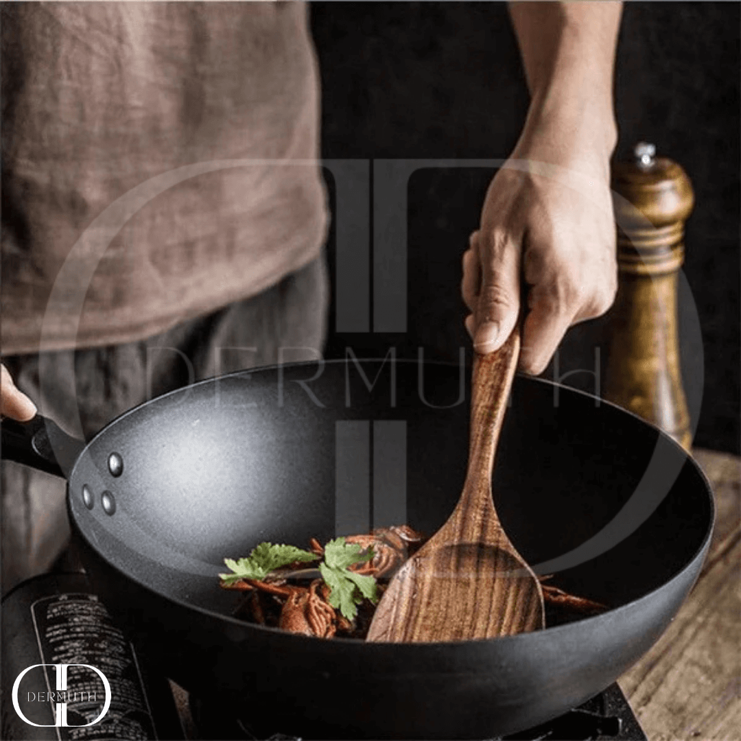 Conjunto de Utensílios de Cozinha em Madeira Natural