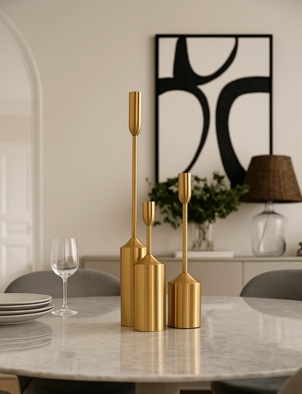 Castiçal de Metal Dourado – Roma