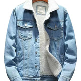 Jaqueta Jeans Masculina Inverno com Lã Interna