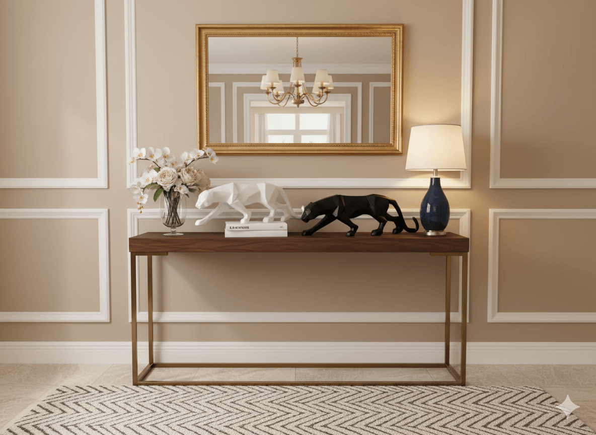 Escultura de Pantera Geométrica em Resina