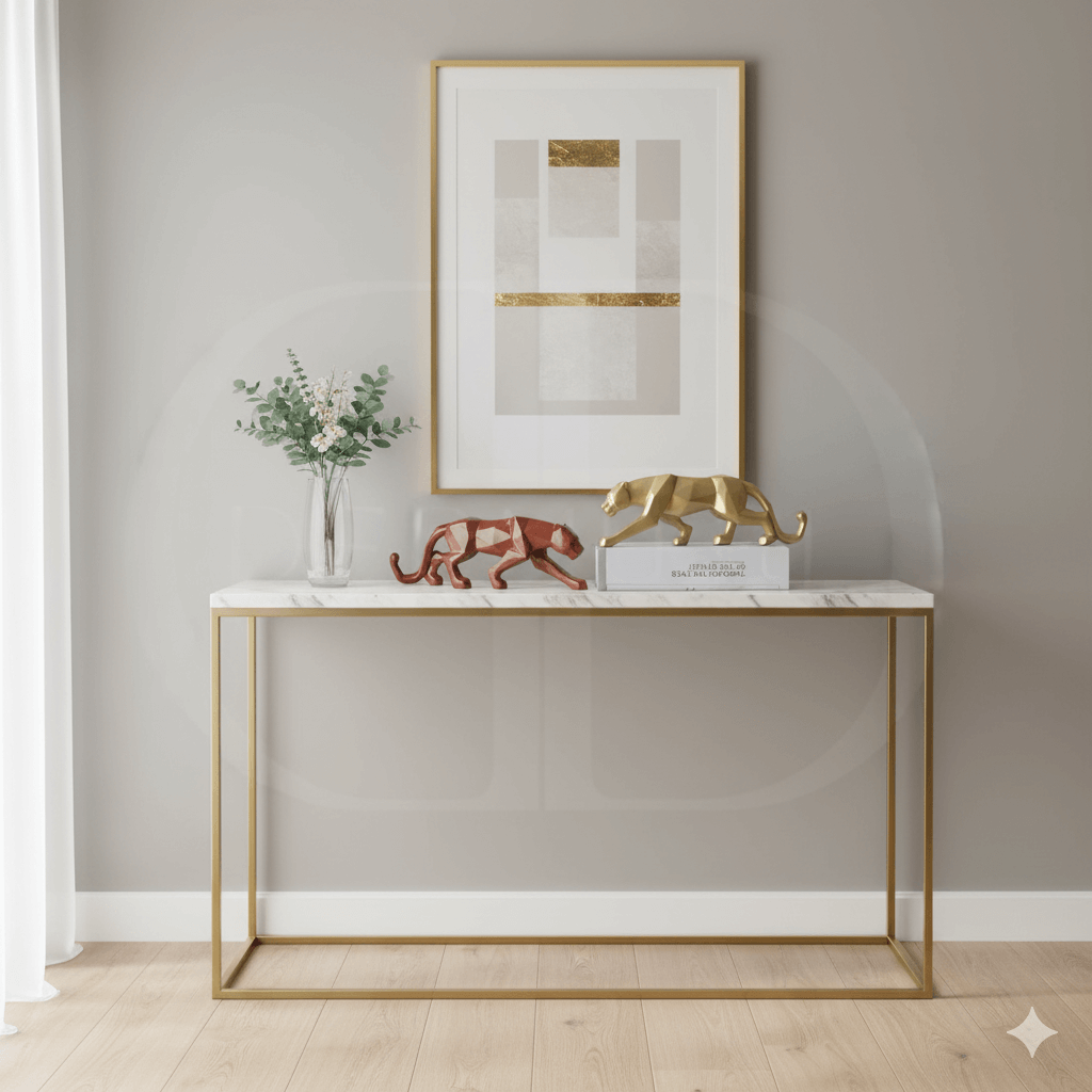 Escultura de Pantera Geométrica em Resina