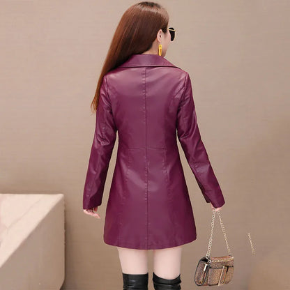 Jaqueta Feminina Longa com Estilo Slim e Design Punk – (Promoção de Inverno 2026)