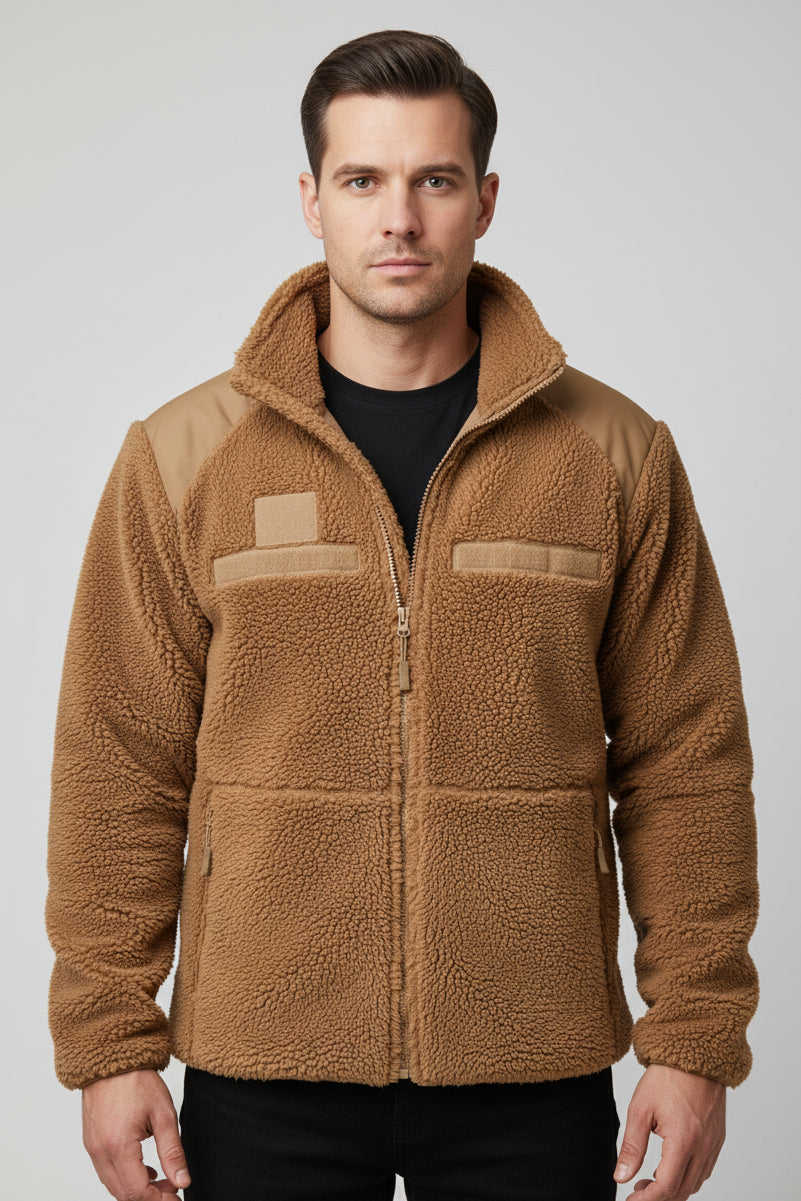 Jaqueta Masculina Tática com Forro Fleece Térmico para Inverno