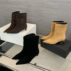 Bota Feminina de Bico Fino Salto Baixo Vintage - (Promoção de Inverno 2026)