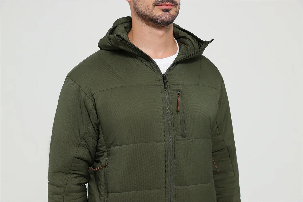 Jaqueta Masculina Térmica de Nylon Ripstop com Estampa Xadrez - (Promoção de Inverno 2026)