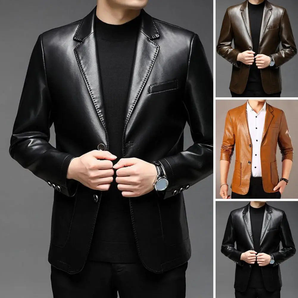Jaqueta Masculina Gola Lapela Estilo Casual Elegante – (Promoção de Inverno 2026)