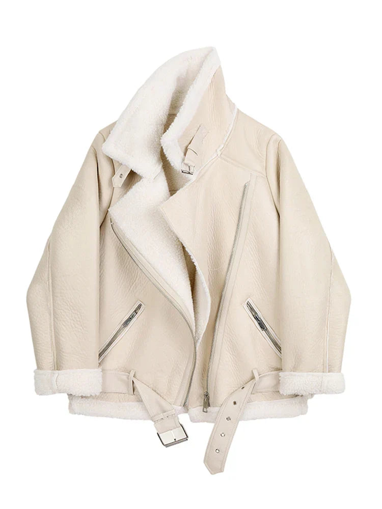 Casaco Feminino Acolchoado Faux com Gola