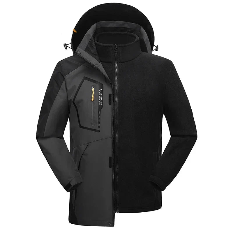 Jaqueta Masculina 3 em 1 com Forro Fleece Impermeável Corta-Vento – (Promoção de Inverno 2026)