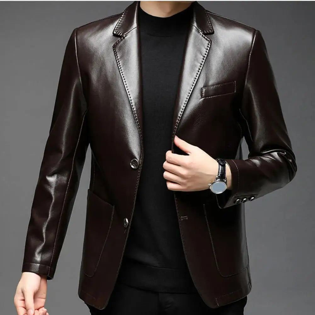 Jaqueta Masculina Gola Lapela Estilo Casual Elegante – (Promoção de Inverno 2026)