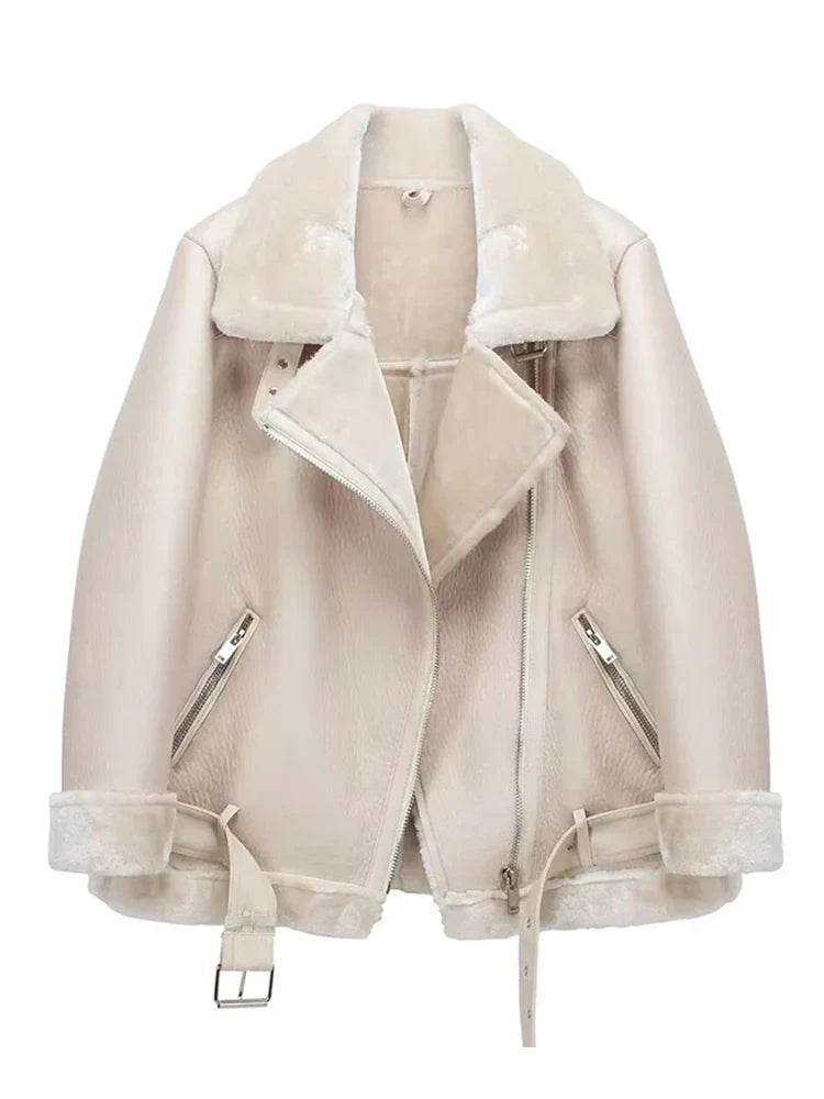 Casaco Feminino Acolchoado Faux com Gola