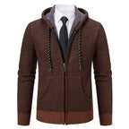Jaqueta Masculina Cardigan com Gola Dobrável Forro Fleece Estilo Vintage – (Promoção de Inverno 2026)