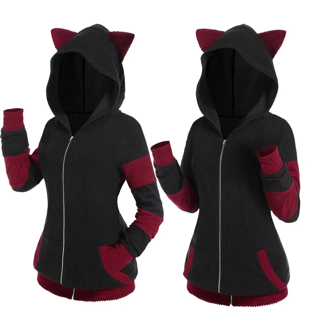 Casaco Feminino Para Inverno Capuz com Orelhinhas - (Promoção de Inverno 2026)