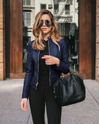 Jaqueta Feminina de Couro Itália - Design Elegante e Atemporal