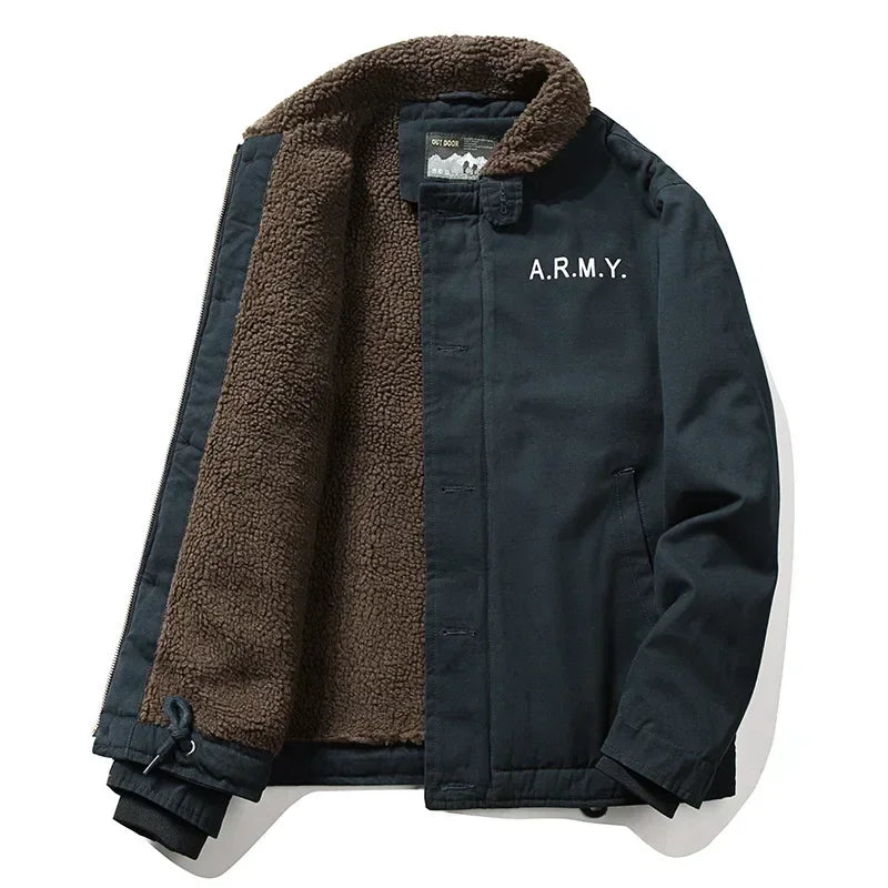 Jaqueta Masculina com Gola de Lã Forro Interno Estilo Casual – (Promoção de Inverno 2026)