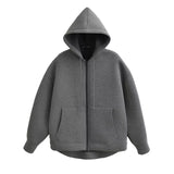 Casaco Feminino com Capuz e Bolsos Oversized