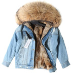 Jaqueta Parka Jeans Feminina com Forro Capuz Removível – (Promoção de Inverno 2026)