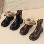 Bota Feminina Vintage com Salto Médio e Forro Design Fashion Solado Grosso – (Promoção de Inverno 2026)