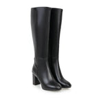 Bota Feminina de Cano Alto com Salto Grosso Estilo Versátil Forro Quente – (Promoção de Inverno 2026)